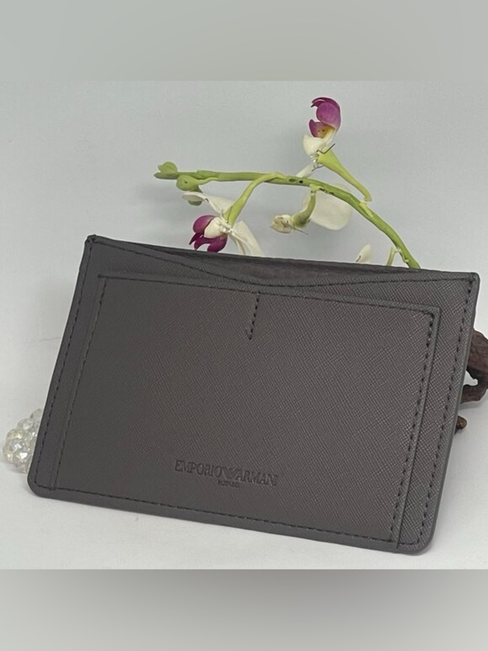 Emporio Armani Men's Black Leather Card Holder/passport holder